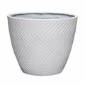 L&G Solutions 13 in. H X 16 in. D Polyresin Yuma Planter White PVI7916TWI